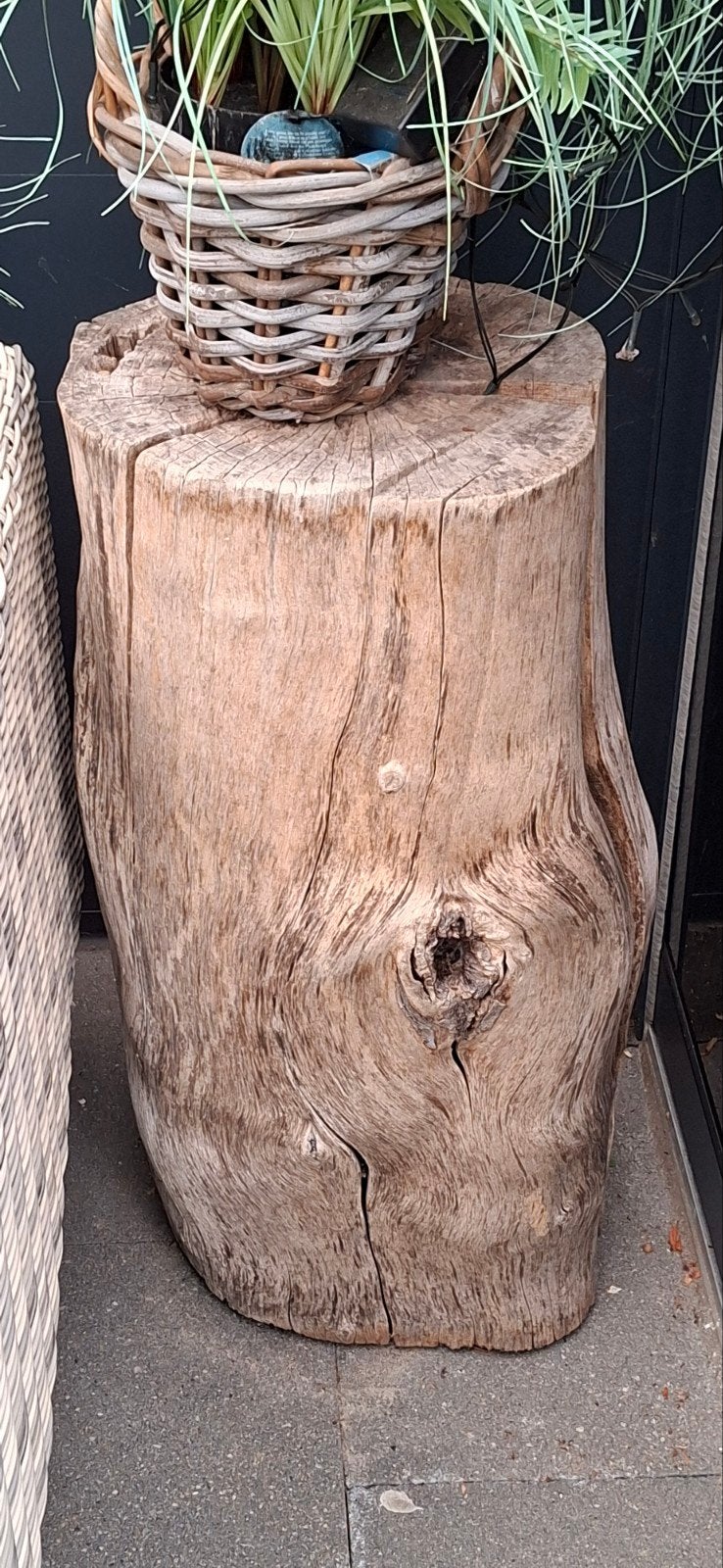 Decoratieve houten boomstronk / bijzettafel, Huis en Inrichting, Ophalen, Hout, Gebruikt, Landelijk