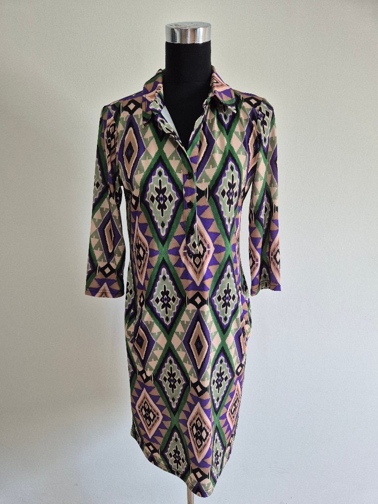 J557 - Zomerse Angelle Milan jurk maat S (1), Kleding | Dames, Ophalen of Verzenden, Zo goed als nieuw, Maat 38/40 (M), Knielengte