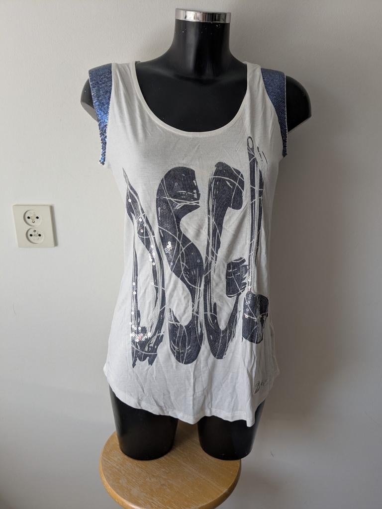 Witte zomer top M/L Desigual, Kleding | Dames, Tops, Maat 38/40 (M), Wit, Ophalen of Verzenden, Zo goed als nieuw