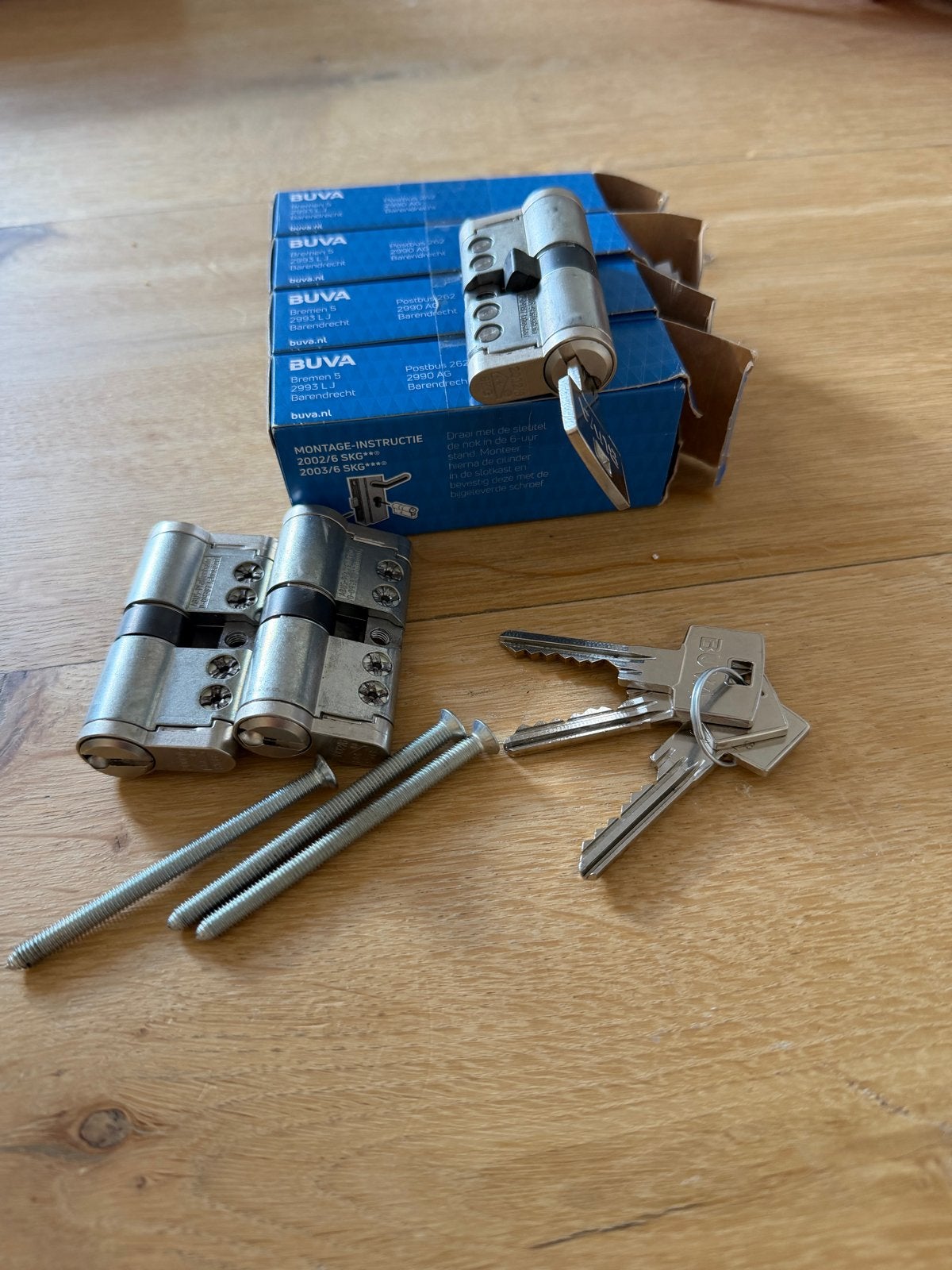 3x BUVA profielcilinder gelijksluitend + 4 sleutels – SKG2, Ophalen of Verzenden, Nieuw, Overige materialen, Slot