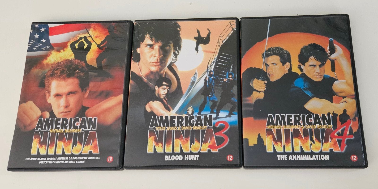 American Ninja 1, 3 & 4 DVD set, Actieklassiekers, Nederlands, Actie, Ophalen of Verzenden, Vanaf 12 jaar