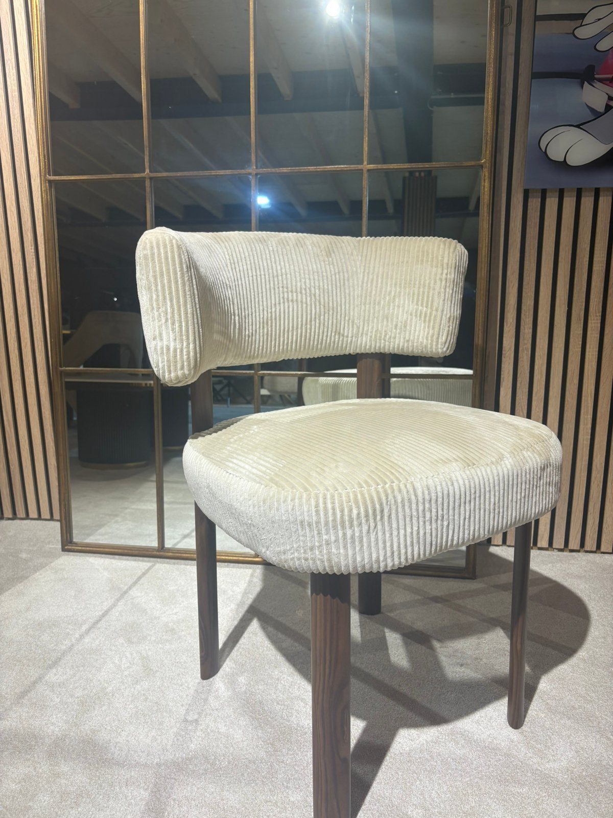 Japandi style beige eetkamerstoel stoel nieuw, Huis en Inrichting, Overige kleuren, Nieuw, Ophalen of Verzenden, Eén