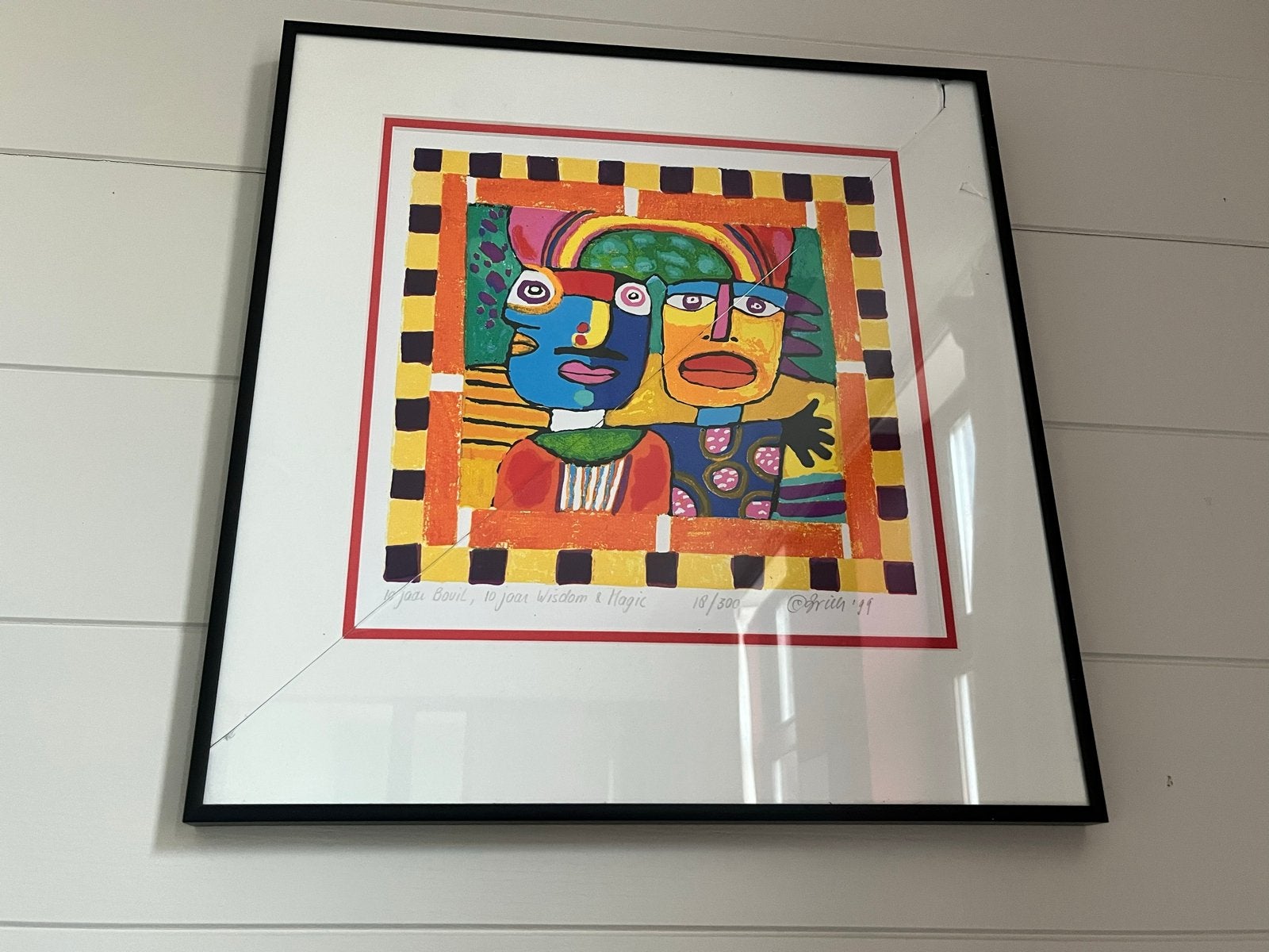 Kleurrijke Giclée van clemens briels, Figuren, Giclée, Papier/karton, Achter glas