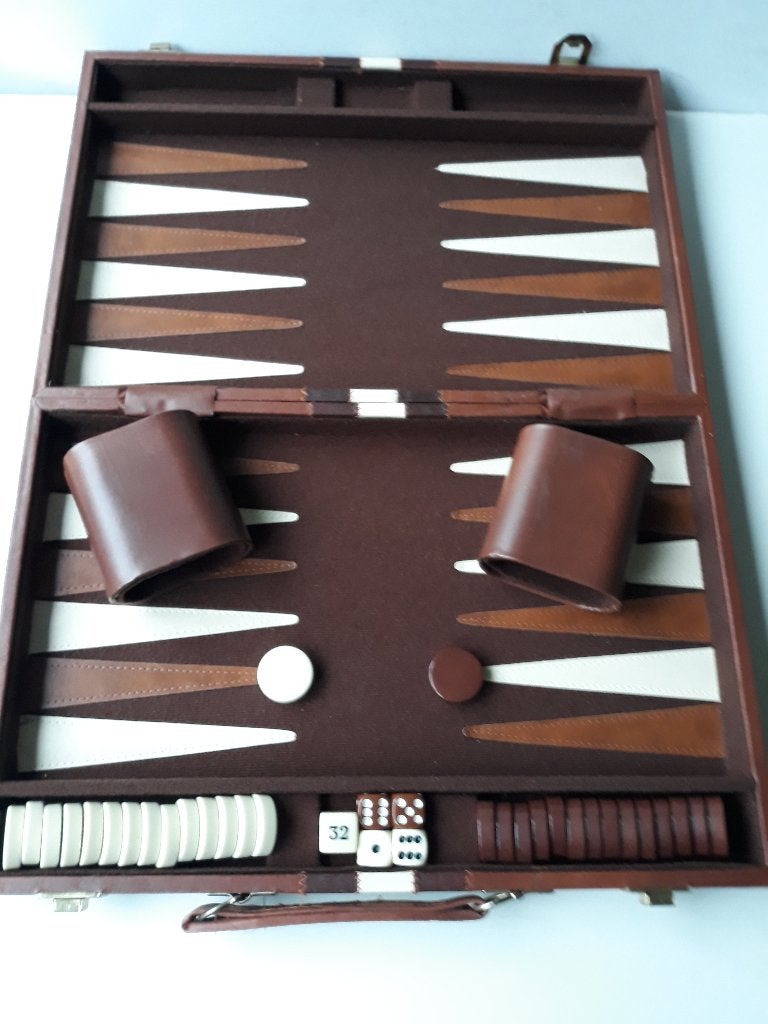 Backgammon in koffer, Een of twee spelers, Ophalen of Verzenden, Gebruikt