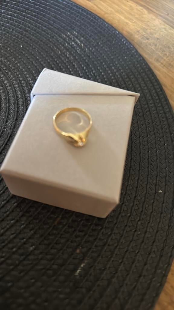 14 krt gouden pinkring heren, 19 tot 20, Heer, Ophalen of Verzenden, Zo goed als nieuw