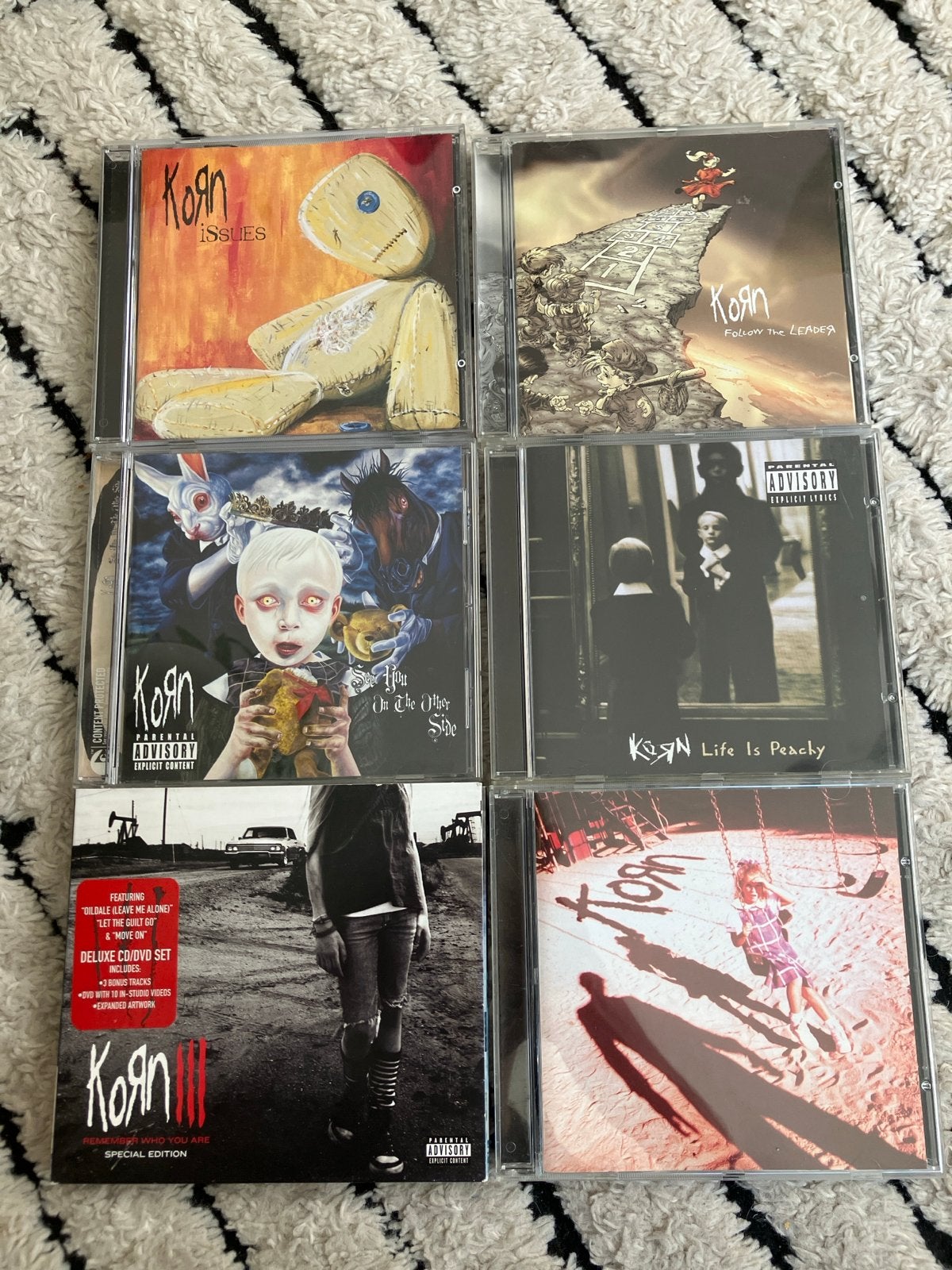 Korn CD collectie - Issues, Follow the Leader, Life is Peach, Gebruikt, Ophalen of Verzenden, Hardrock, Inclusief doosje