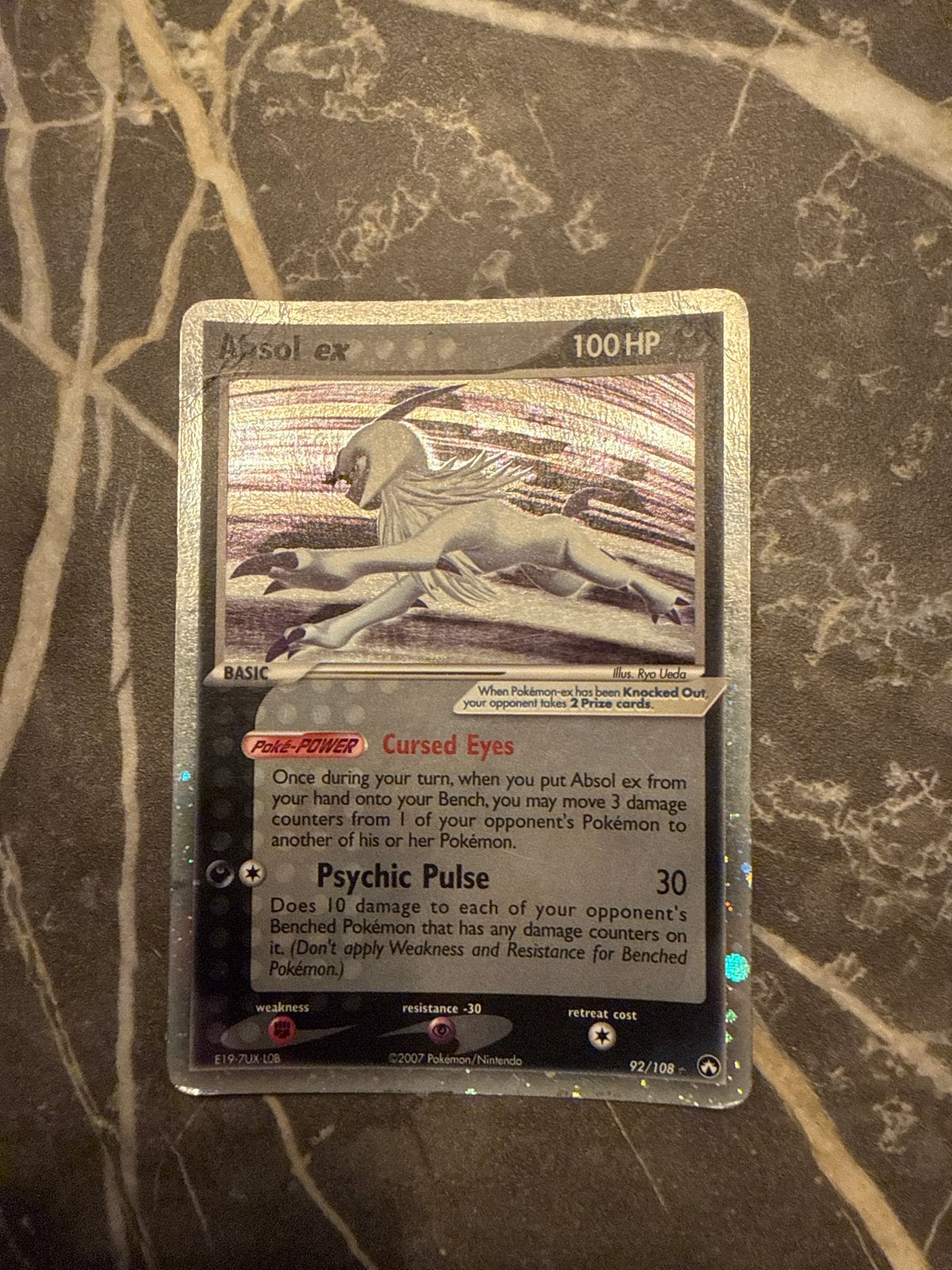 Absol ex 92/108 Holo Rare EX Power Keepers Pokémon Kaart, Ophalen of Verzenden, Gebruikt, Losse kaart, Foil
