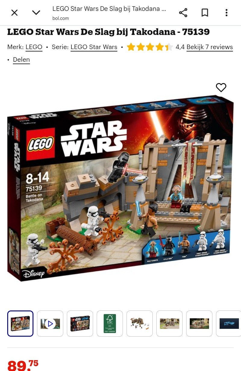 Lego Star Wars - de slag bij Takodana - 75139, Compleet, Gebruikt, Star Wars, Lego