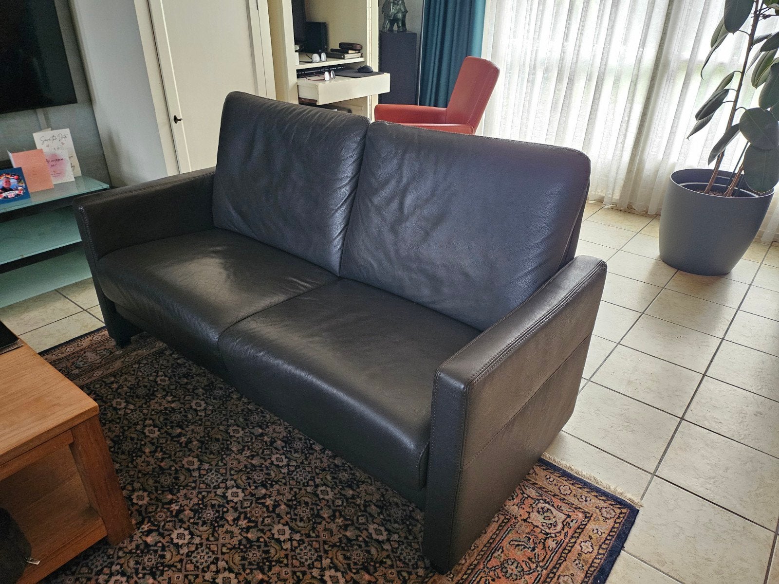 Prominente bank Bali 2,5 zits Caffé Leder, Ophalen, Gebruikt, Minder dan 75 cm, 150 tot 200 cm