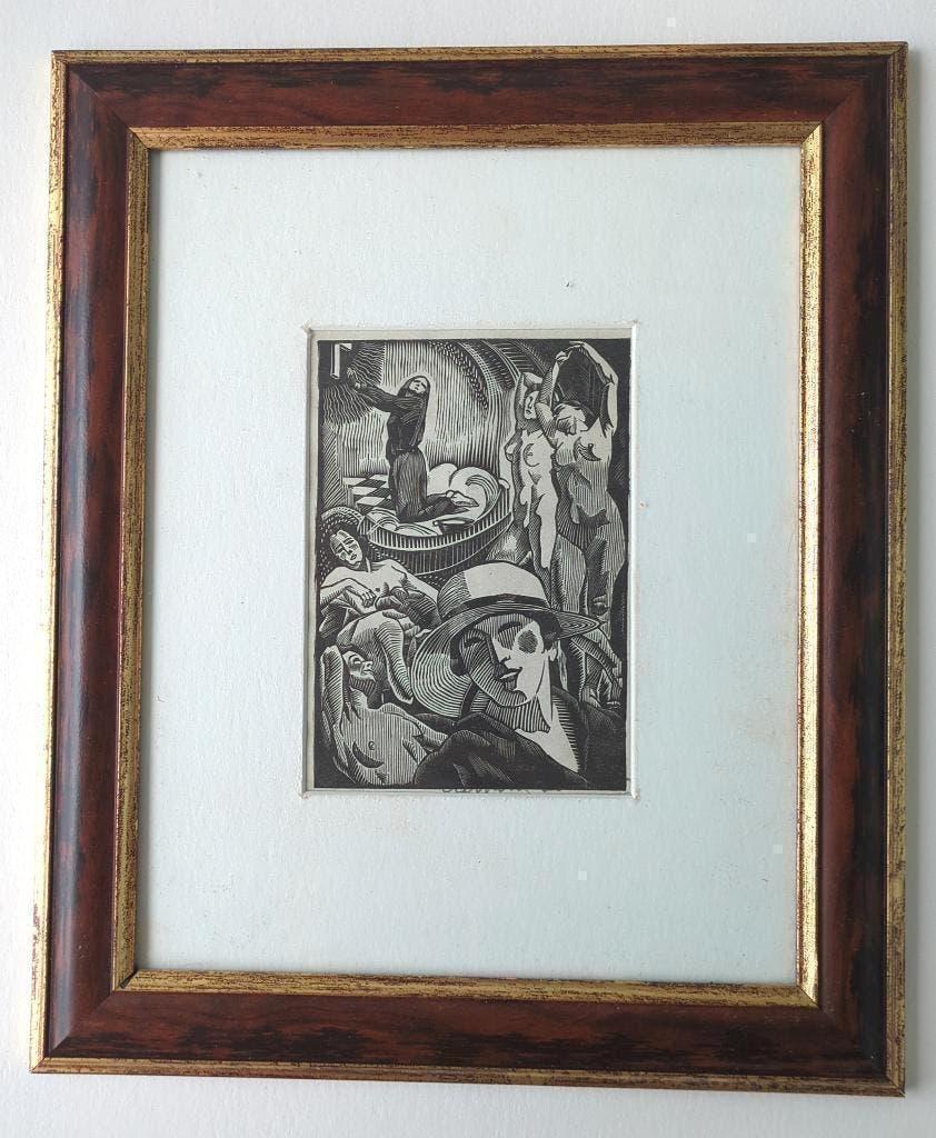 Clement Serveau (1886-1972) Houtgravure III, Ophalen of Verzenden