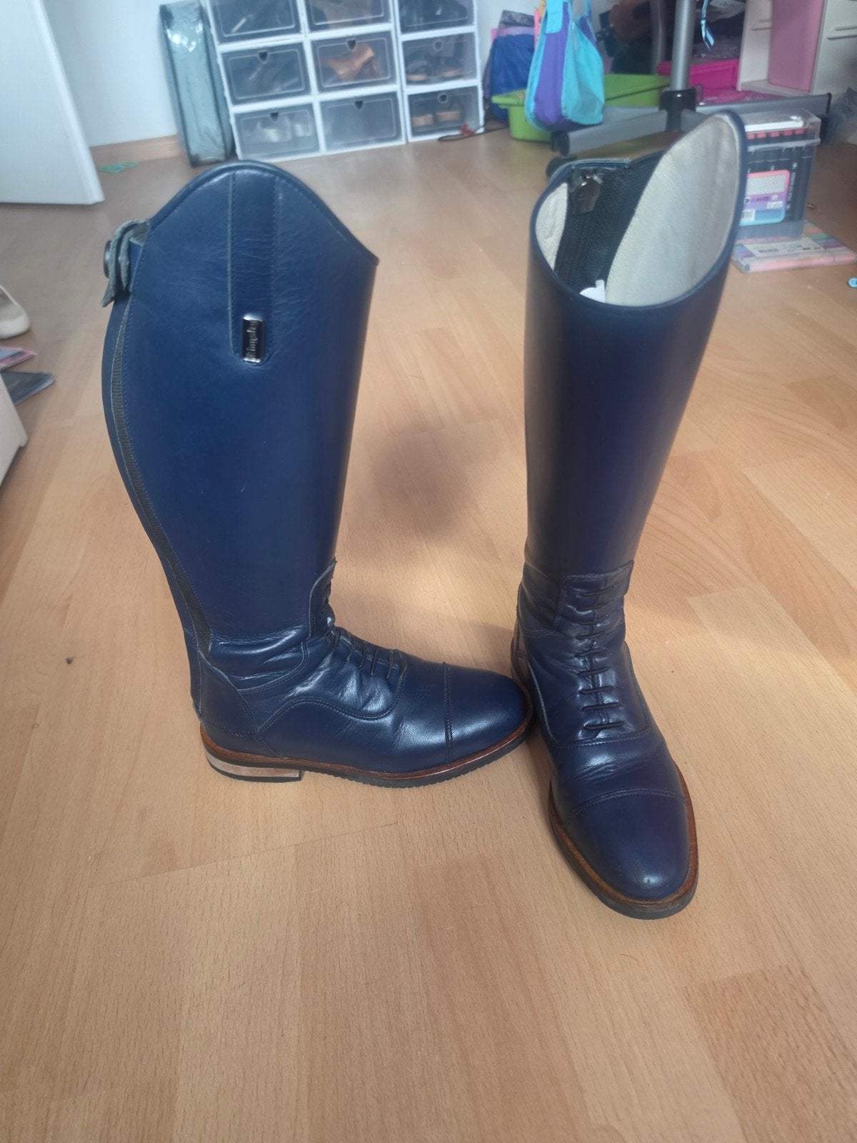 Zeer mooie Kingsley kinder rijlaarzen mt 32/33 Blauw, Ophalen of Verzenden, Zo goed als nieuw, Dressuur, Schoeisel