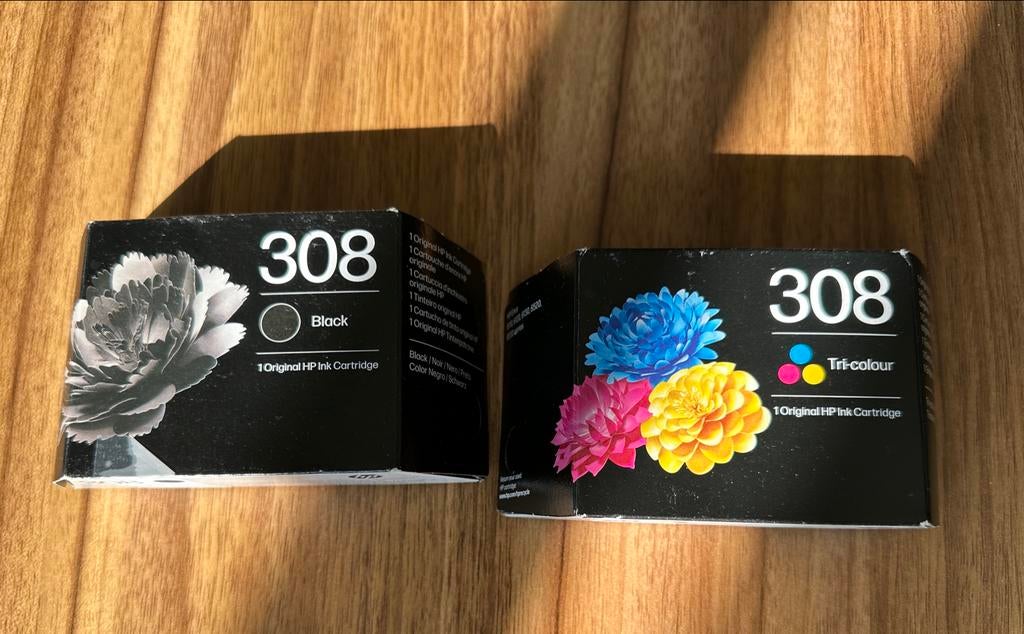 HP 308 cartridges, 2 kleur en 1 zwart, ongeopend, Ophalen of Verzenden, Nieuw, Cartridge
