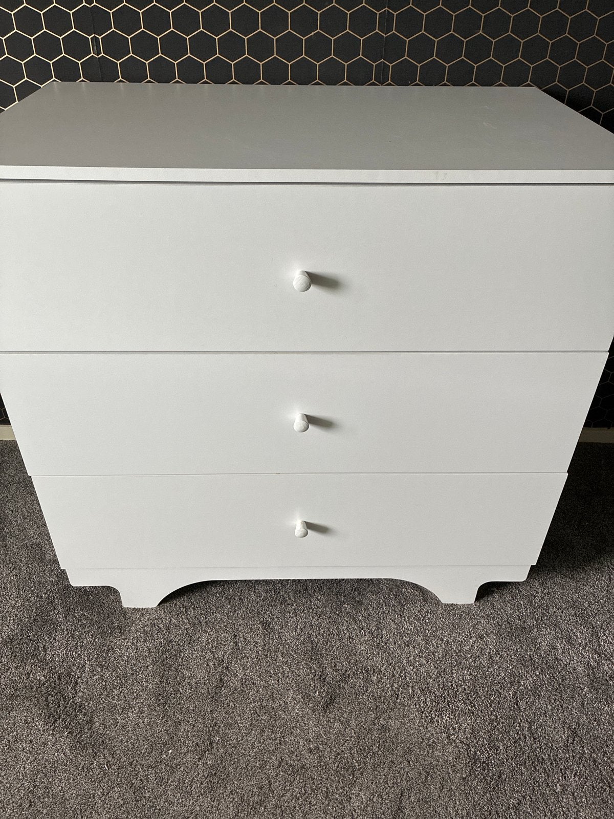 Witte commode met 3 ruime lades, 3 of 4 laden, Ophalen, Gebruikt