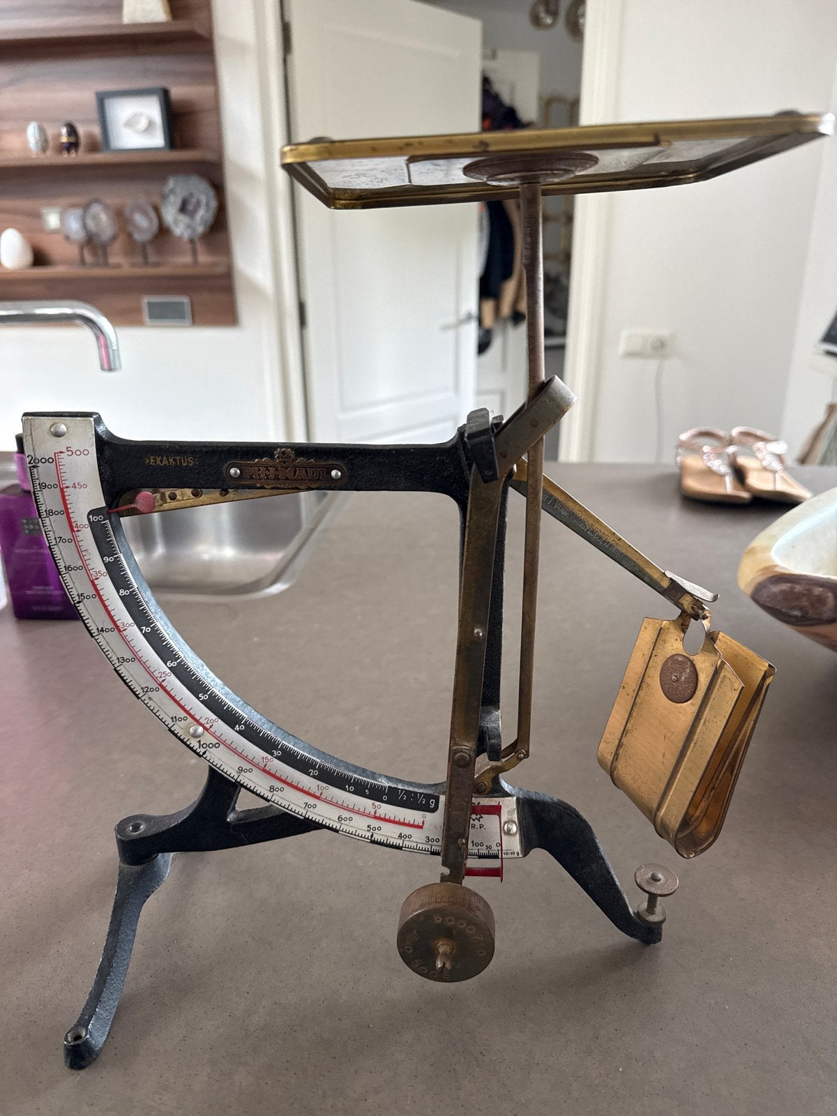 Antieke Exaktus Weegschaal - Decoratief en Functioneel, Ophalen of Verzenden, Gebruikt, Overige typen, Minder dan 50 kg