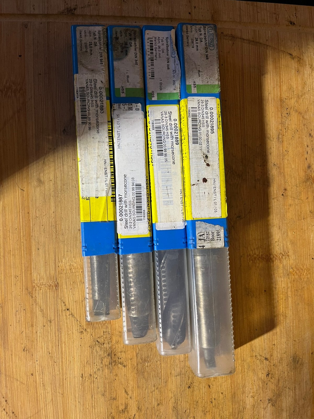 Werko spiraalboren Ø 23,0 - 25,0 - 26,0 - 27,0 - 29,0 mm, Ophalen of Verzenden, Zo goed als nieuw