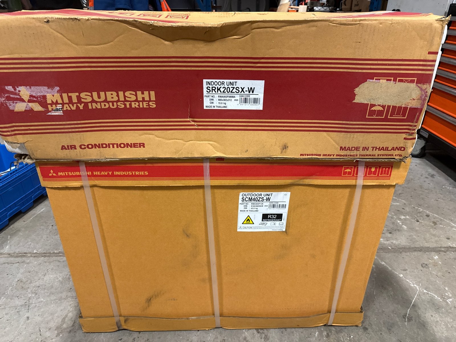 Mitsubishi Heavy Industries Airconditioner SRK20ZSX-W SCM40Z, Ophalen, Minder dan 60 m³, Nieuw, 3 snelheden of meer