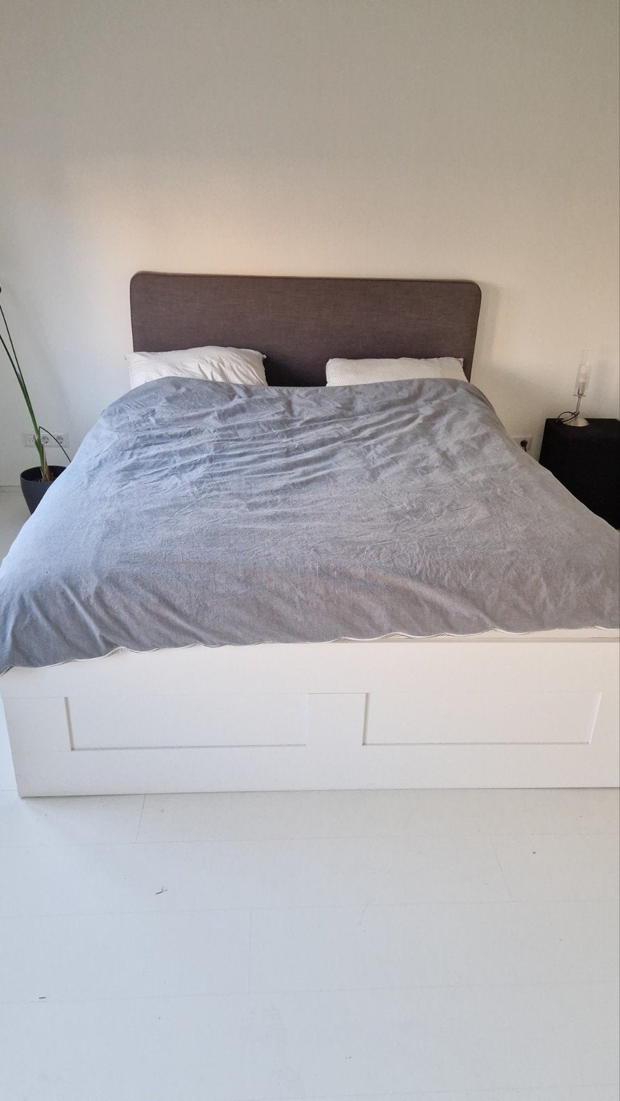 IKEA Brimnes bed 160cm met matras en lades, Ophalen, Gebruikt, Wit, Tweepersoons