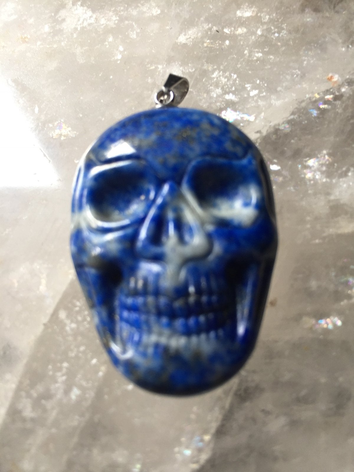 Lapis lazuli rozenkwarts pyriet schedel skull hanger SALE, Magnolia11, Ophalen of Verzenden, Zo goed als nieuw, Magnolia11@me.com