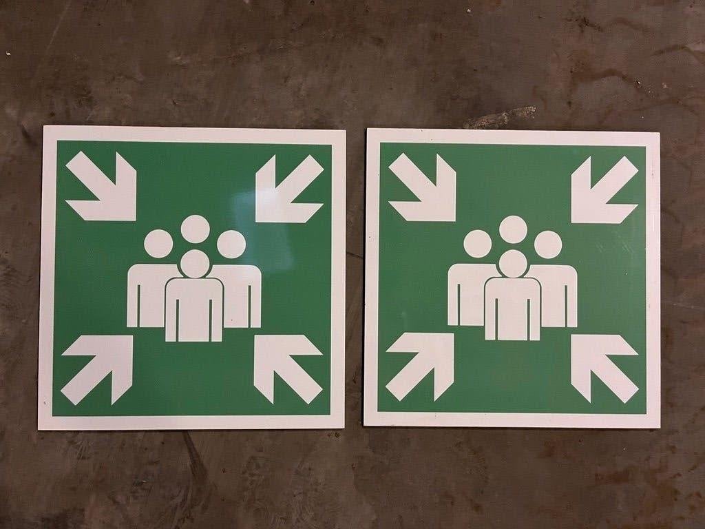 1x Aluminium dibond verkeersbord "VERZAMELPLAATS" E007, Ophalen of Verzenden, Zo goed als nieuw, Reclamebord