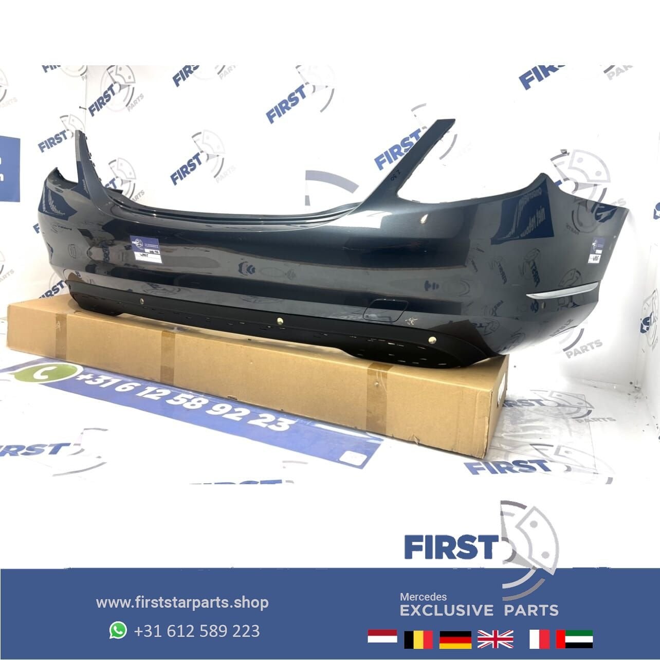 W205 achterbumper Mercedes C Klasse 2014-2019 grijs PDC bump, Gebruikt, -, Ophalen of Verzenden, Achter