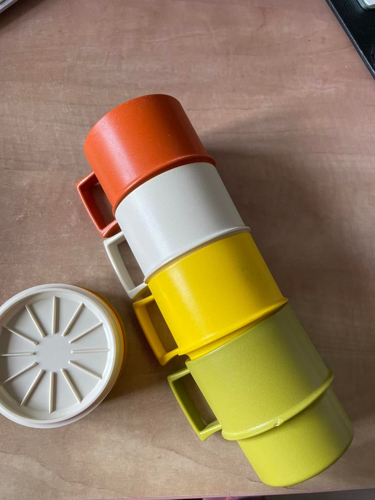 Vintage tupperware bekers, Ophalen of Verzenden, Gebruikt, Beker of Kan