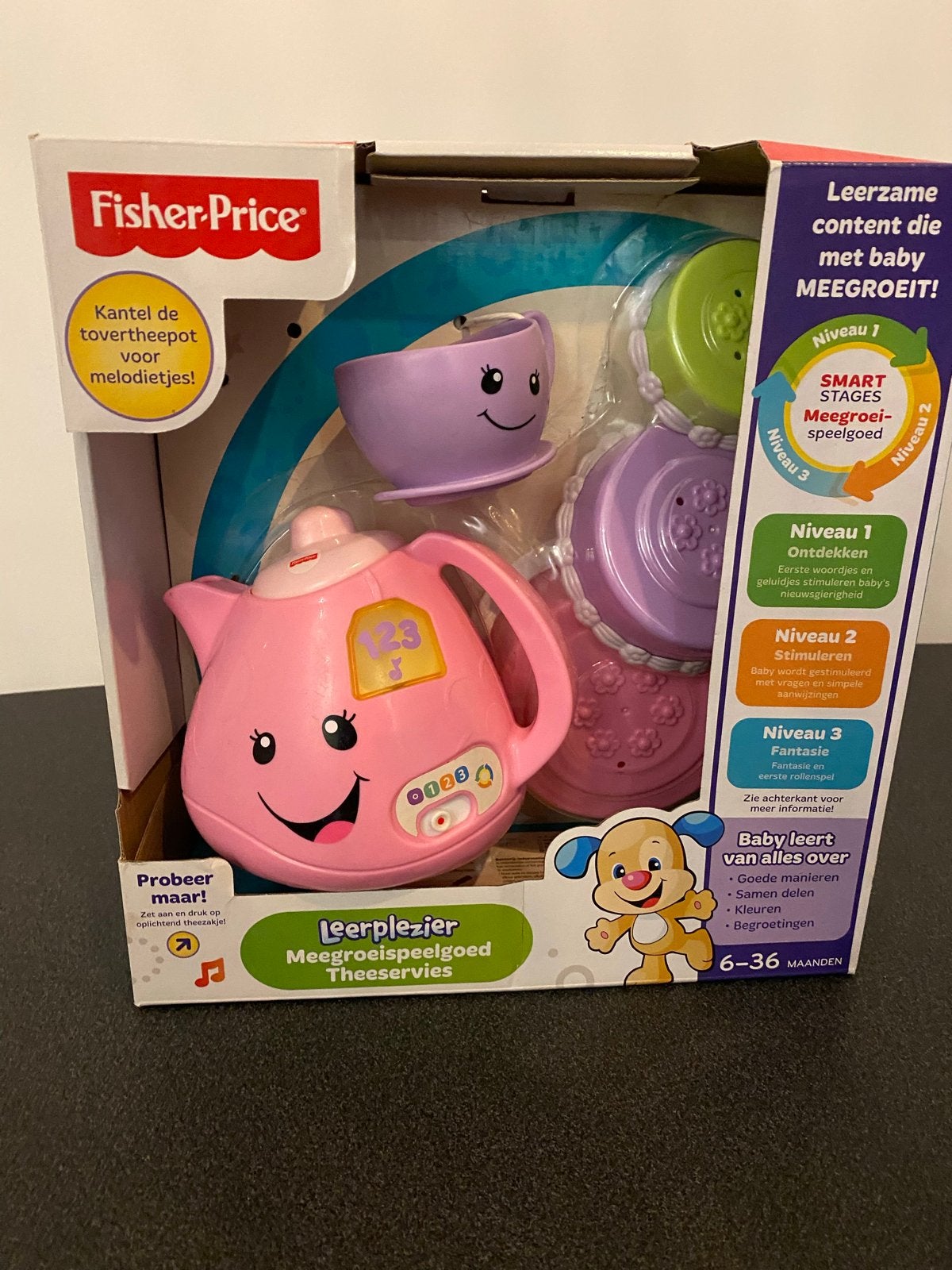 Fisher-Price Leerplezier Theeservies met pratende theepot, Ophalen of Verzenden, Zo goed als nieuw, Speelset, Met geluid