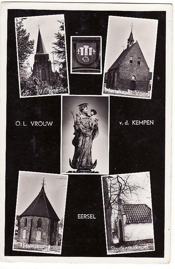 Eersel O.L. Vrouw v.d. Kempen 5-vensterkaart 1950., Verzenden, 1960 tot 1980, Ongelopen, Noord-Brabant