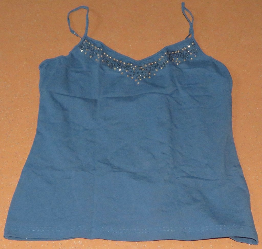 Hemd met glitter, Maat 38/40 (M), Blauw, Ophalen of Verzenden, Zonder mouw