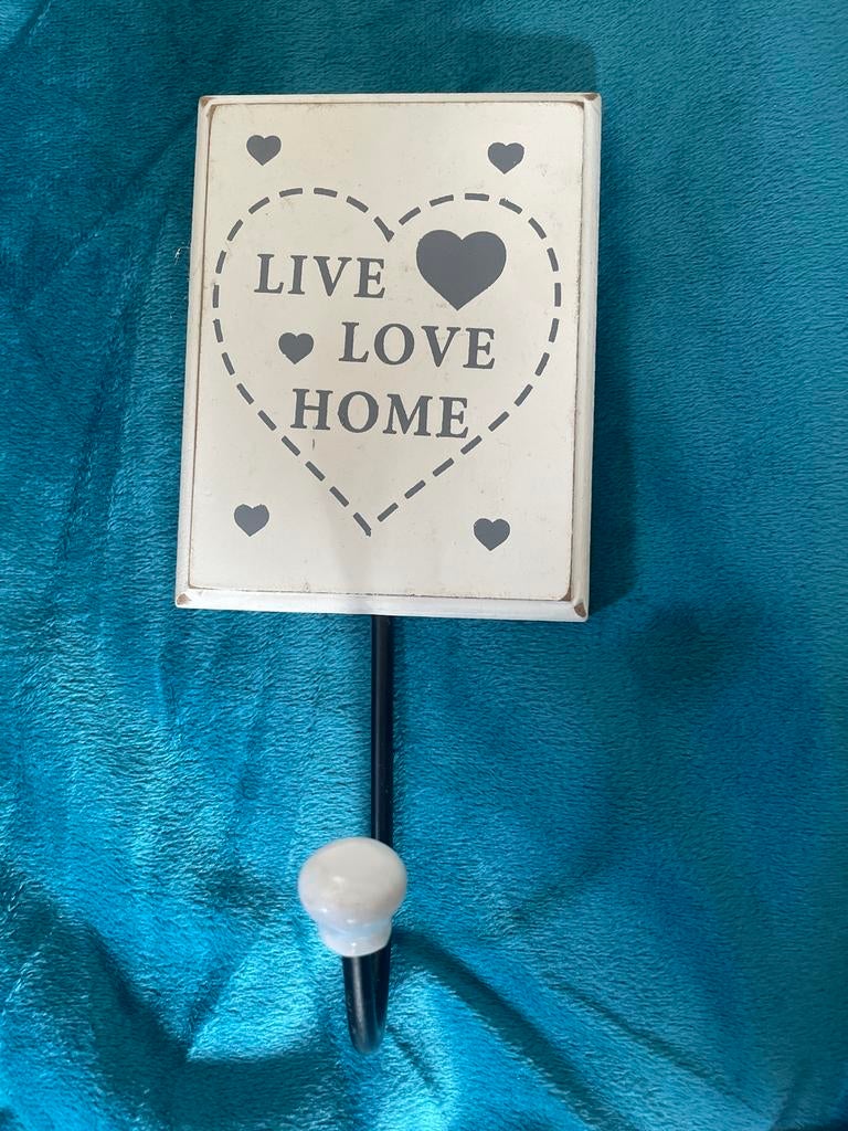Wandhaken 'Live Love Home' - H&S Decoration, Wandhaken, Ophalen of Verzenden, Zo goed als nieuw, Minder dan 100 cm