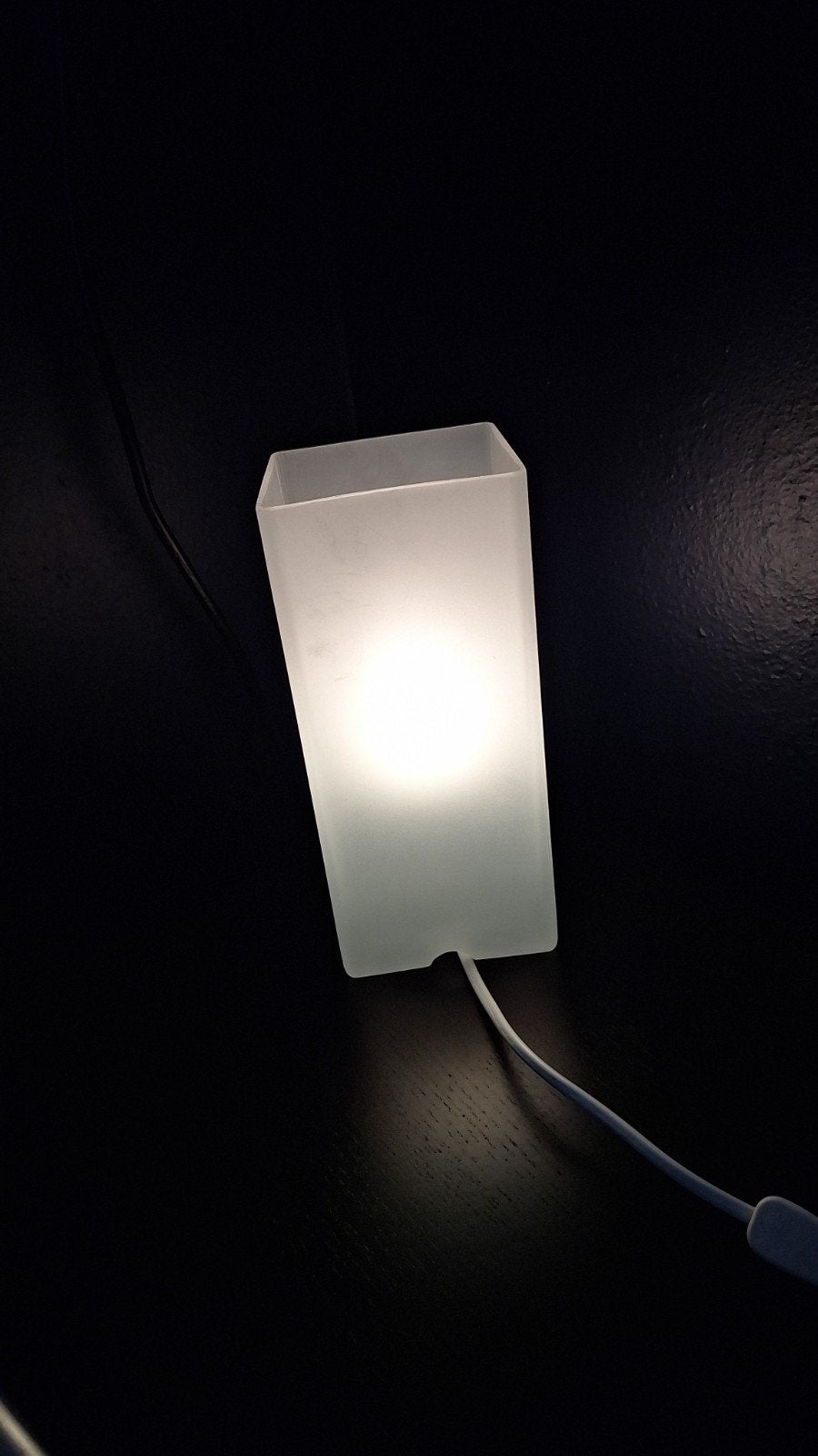 Tafellamp / Nachtlamp - Inclusief peertje, Ophalen, Nachtlamp, Wit, Glas