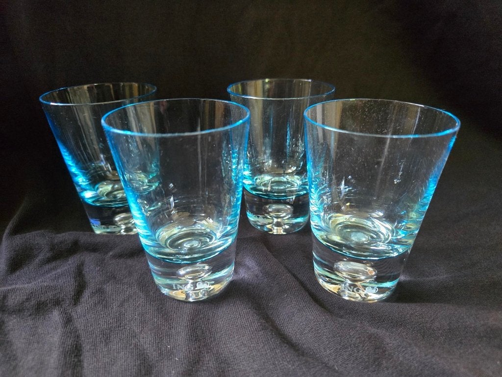 Ijsblauw art-glas - ING bank - KROSMO, -, -, Overige typen, Ophalen of Verzenden