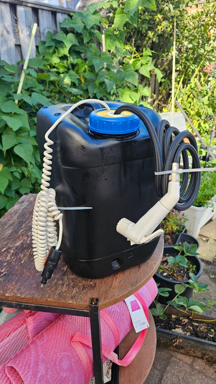 Draagbare 12V Camping Douche met Waterreservoir, Ophalen of Verzenden, Gebruikt