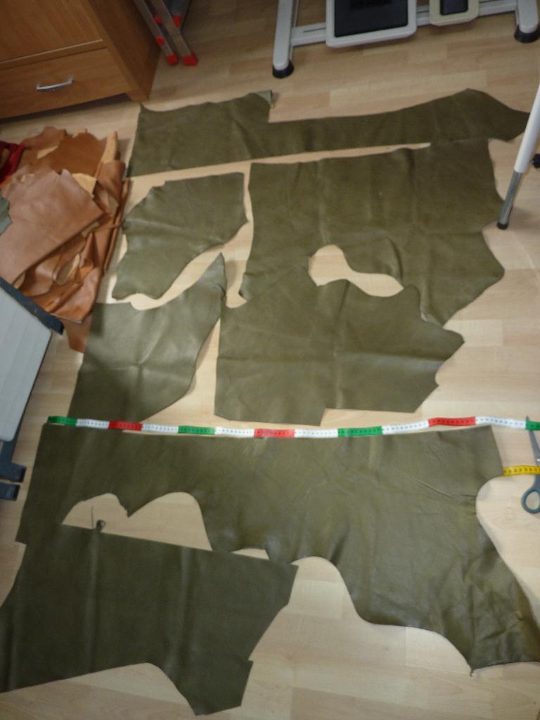 Matgroen grotere resten soepel echt leer rundleer, Verzenden, Leer of Kunstleer, Nieuw, 30 tot 120 cm