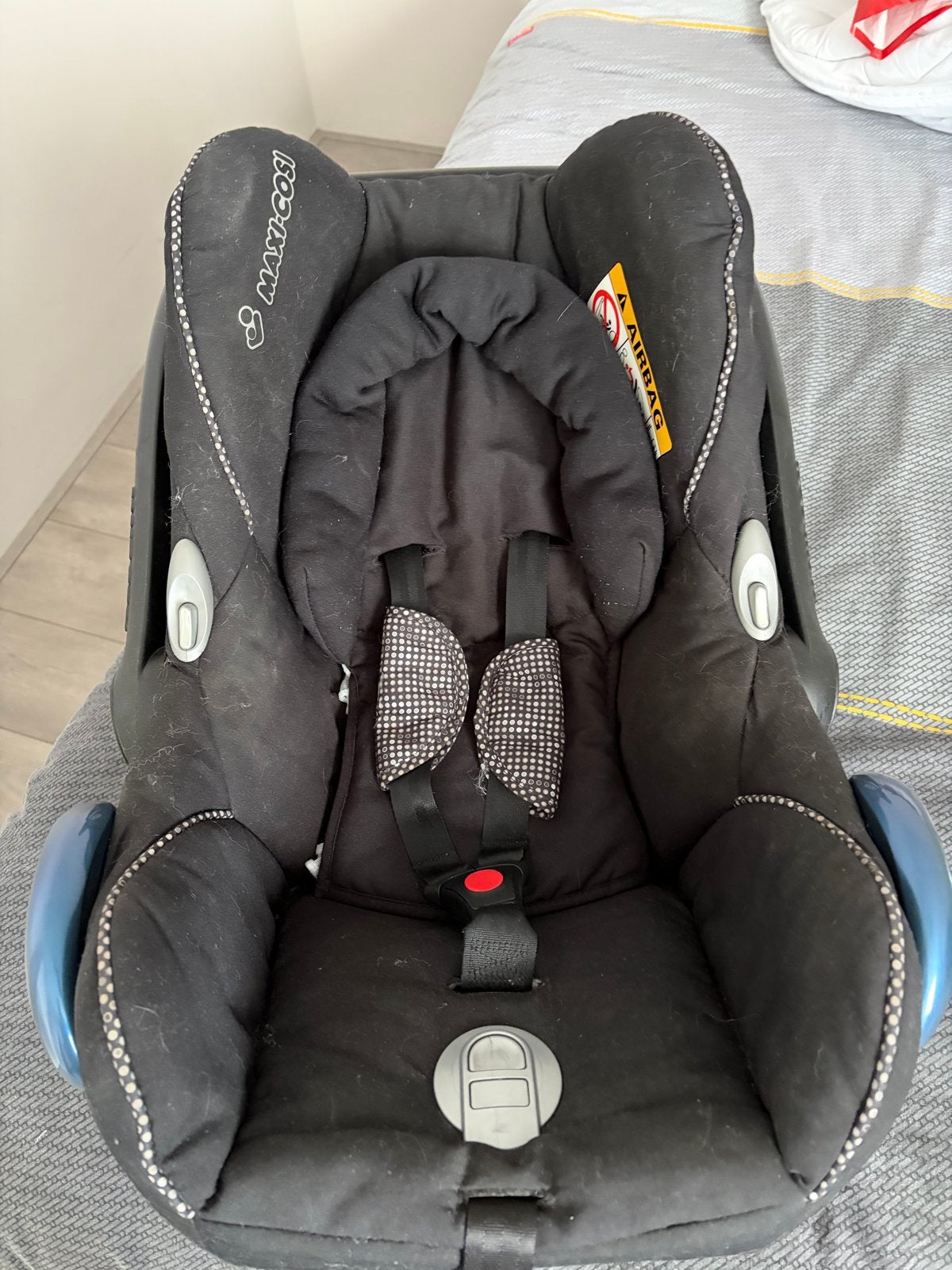 Maxi-Cosi autostoel met Prenatal voetenzak en beugels, Ophalen, 0 t/m 13 kg, Maxi-Cosi, Gebruikt