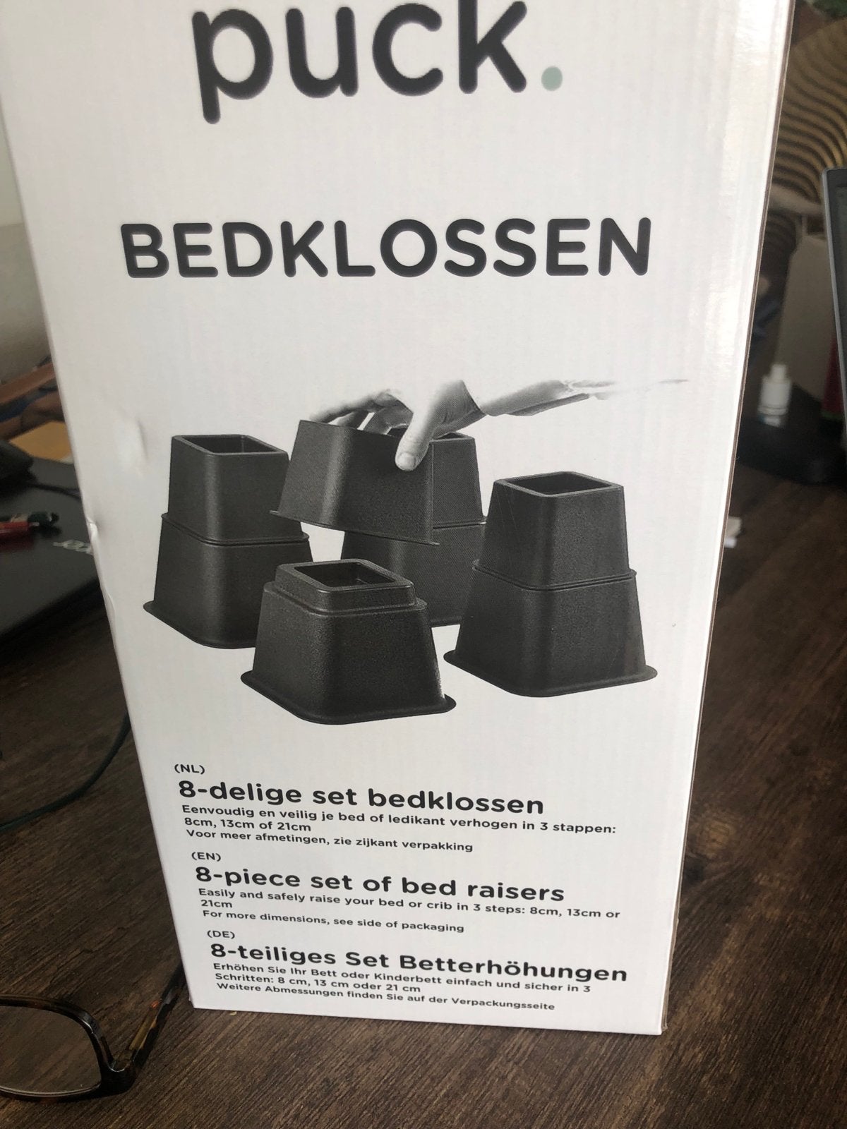 16 Bedklossen - Verhoog je bed eenvoudig en veilig, Ophalen, Overige materialen, Verstelbaar, Zwart