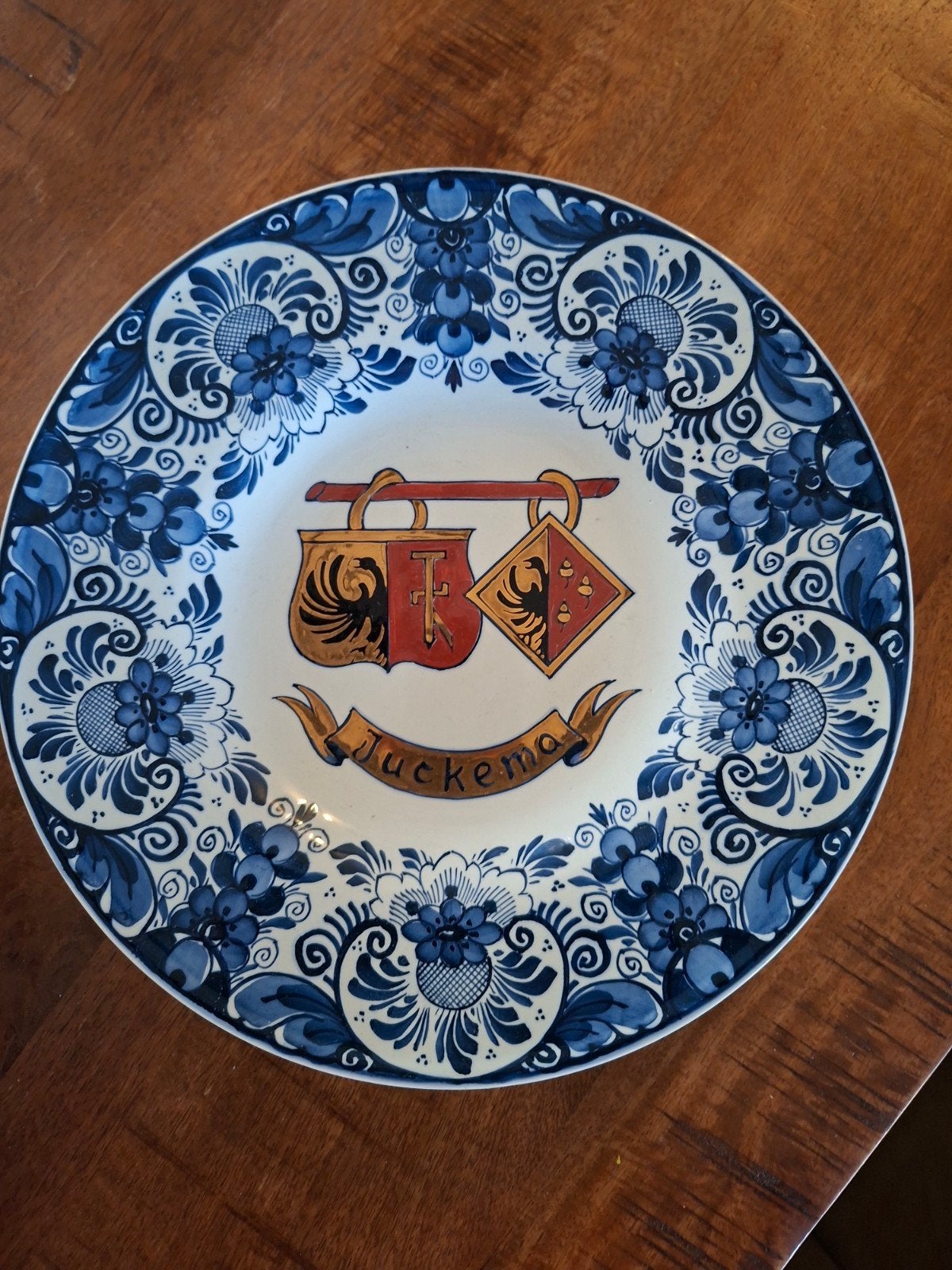 Uniek Fries Wandbord - Familiewapen Juckema - Handwerk Dronr, Ophalen of Verzenden