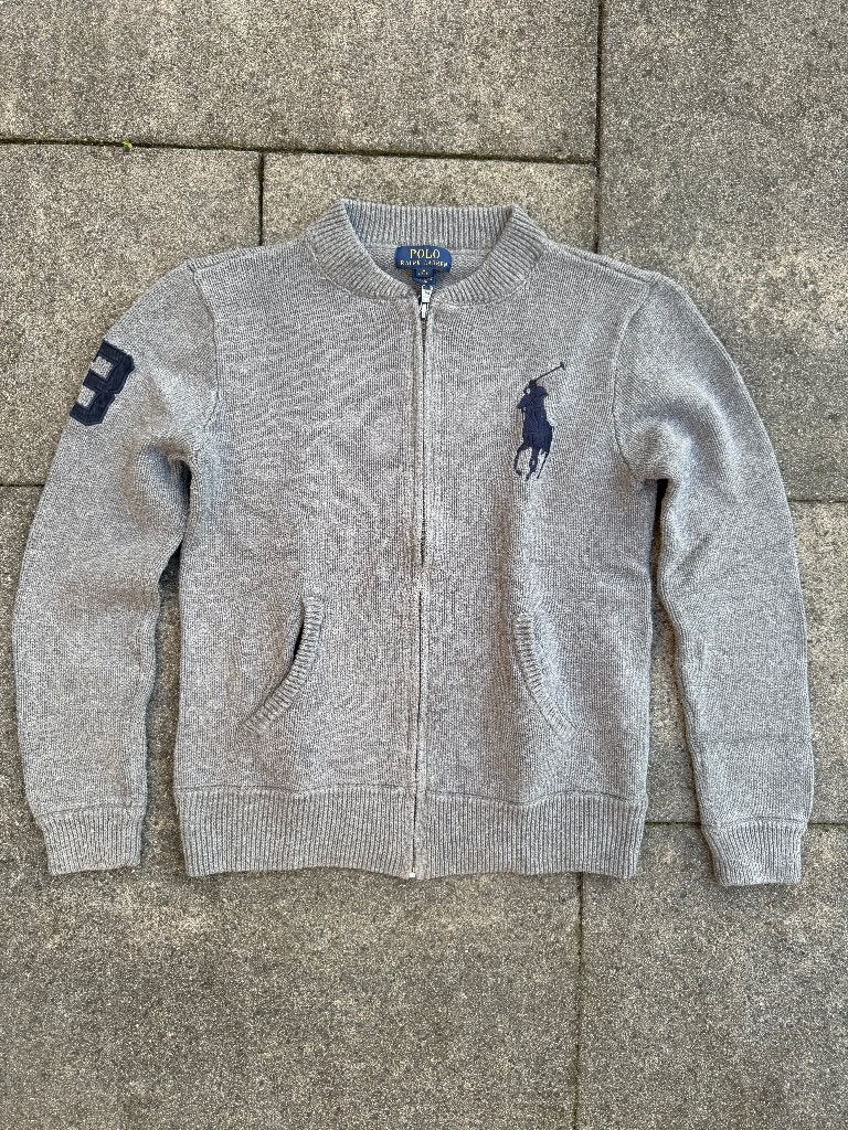 Ralph Lauren Cardigan Grijs Kinder M | Katoen, Trui of Vest, Nieuw, Ophalen of Verzenden, Jongen