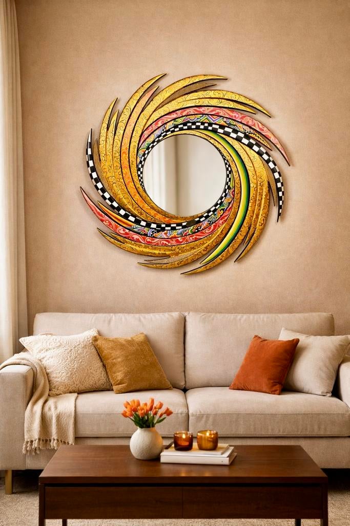 Tom’s Drag Energy spiegel, Antiek en Kunst, Antiek | Spiegels, 100 tot 150 cm, 100 tot 150 cm, Overige vormen, Ophalen