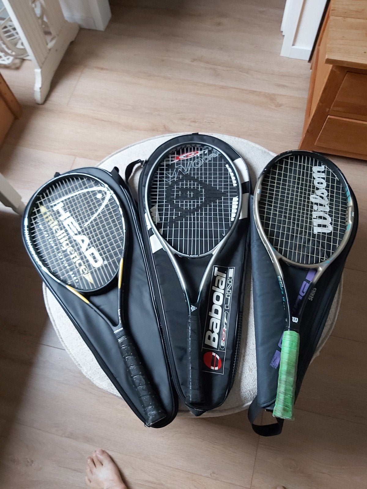 Tennisrackets: Babolat, Head, Wilson (3 stuks), Ophalen of Verzenden, Gebruikt, Racket, Babolat