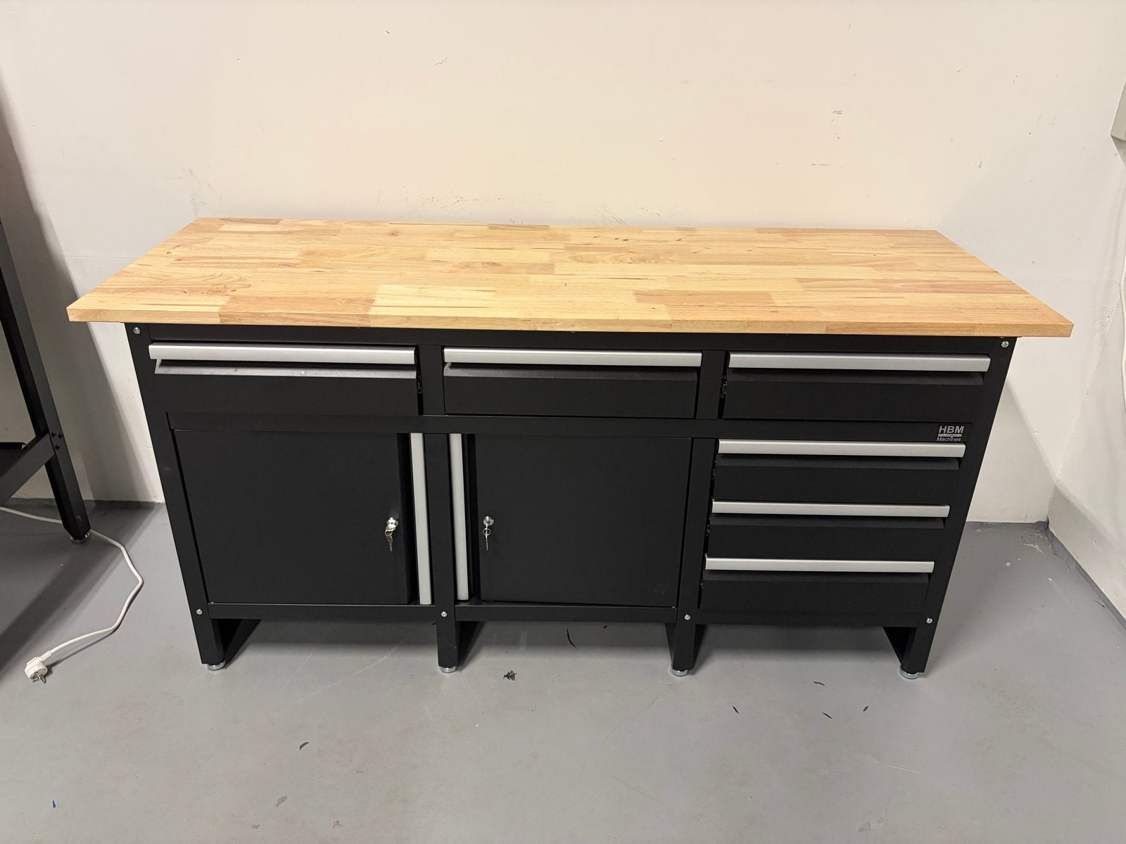 HBM Werkbank met Houten Blad en Lades - Zo goed als nieuw, Ophalen of Verzenden, Zo goed als nieuw, 170 cm of meer