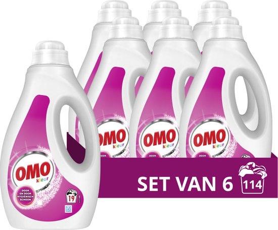 6 flessen Omo vloeibaarwasmiddel - Kleur - 114 Wasbeurten, Verzenden