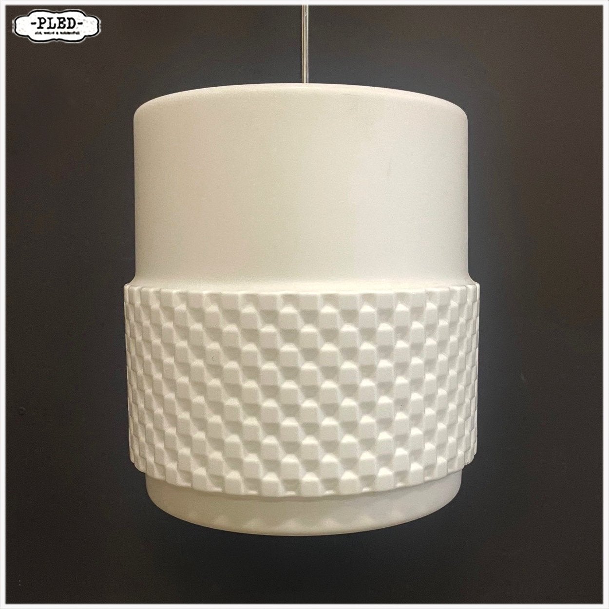 Vintage Opaline lamp Hanglamp, Ophalen, Gebruikt, E27 (groot), Glas