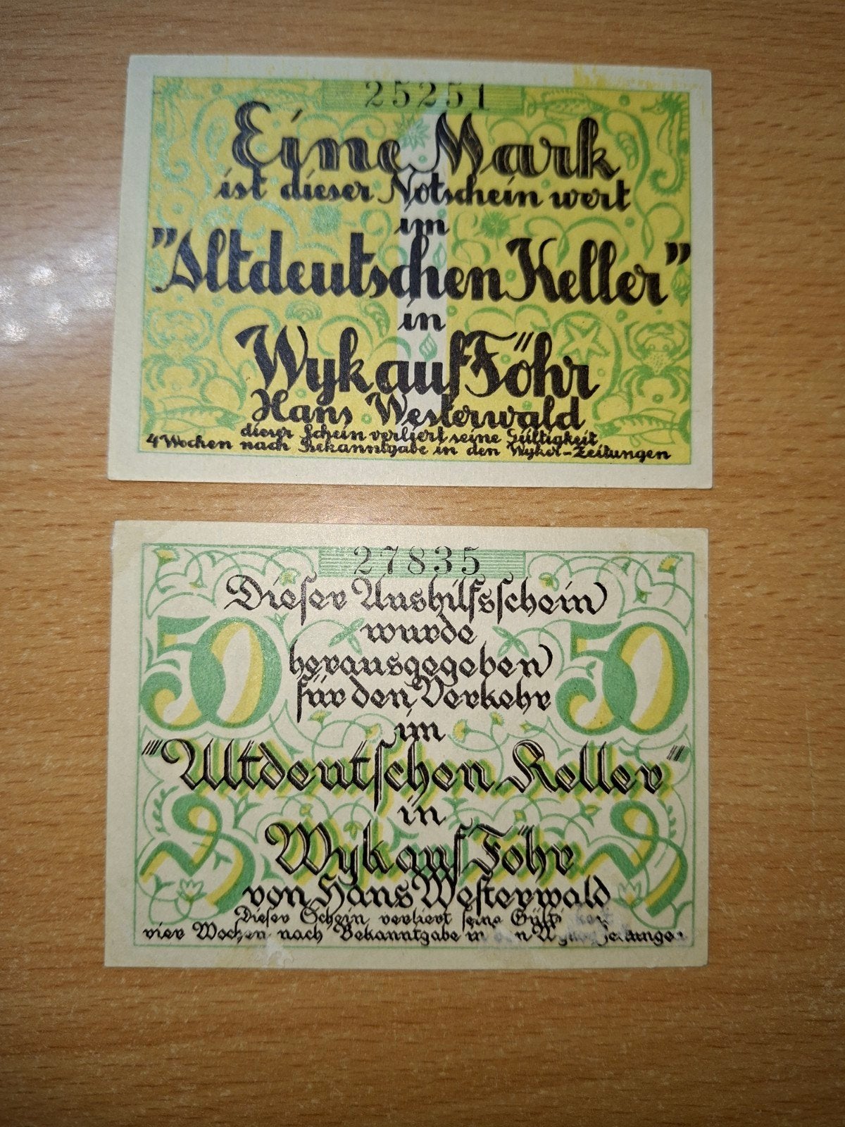 Duits Notgeld Wyk Noodgeld, Ophalen of Verzenden, Duitsland