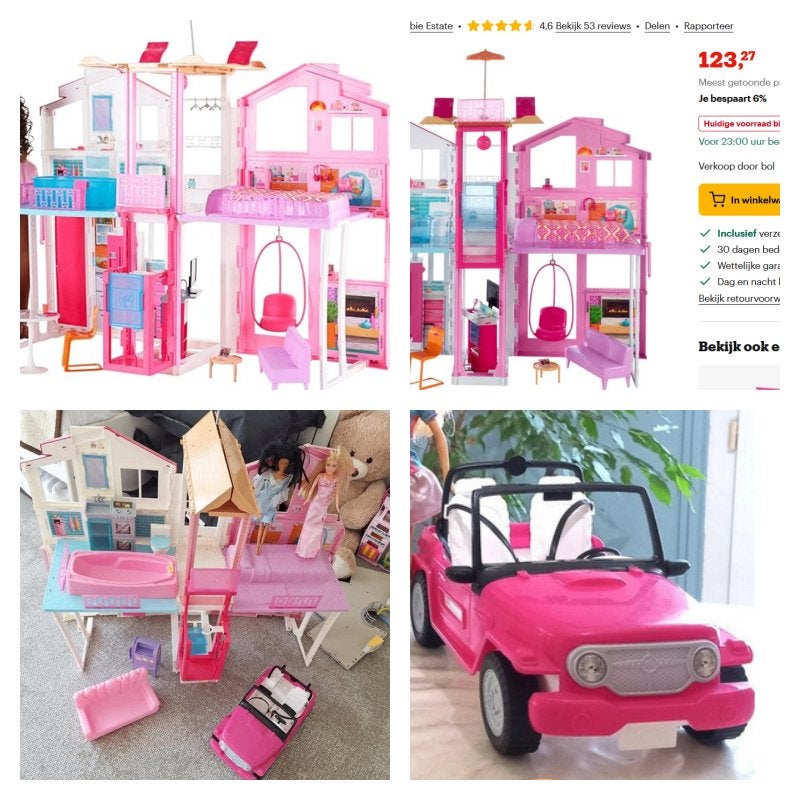 barbiehuis incl div. onze kleindochter kijkt er niet naar om, Ophalen, Gebruikt, Poppenhuis