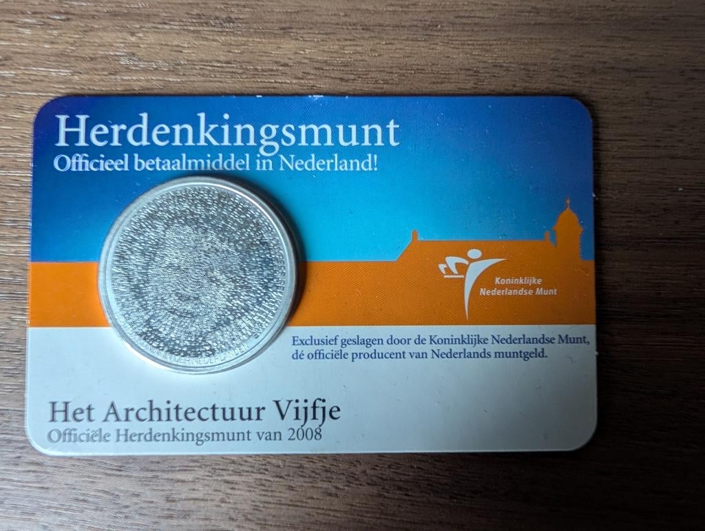 Architectuur Vijfje, Koningin Beatrix, Zilver, Euro's, Ophalen of Verzenden