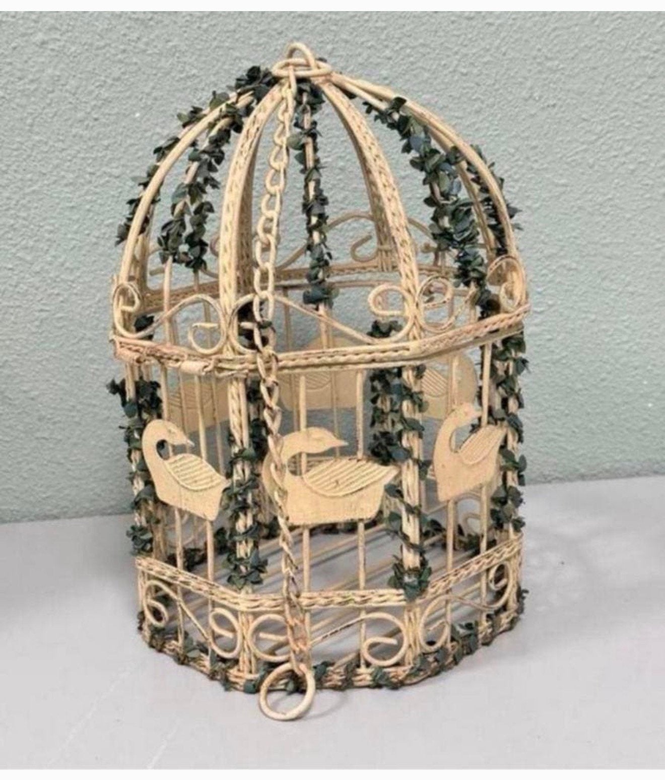 Brocante curiosa Vogelkooi deco decoratie 30x20 cm Groot, Antiek en Kunst, Ophalen of Verzenden