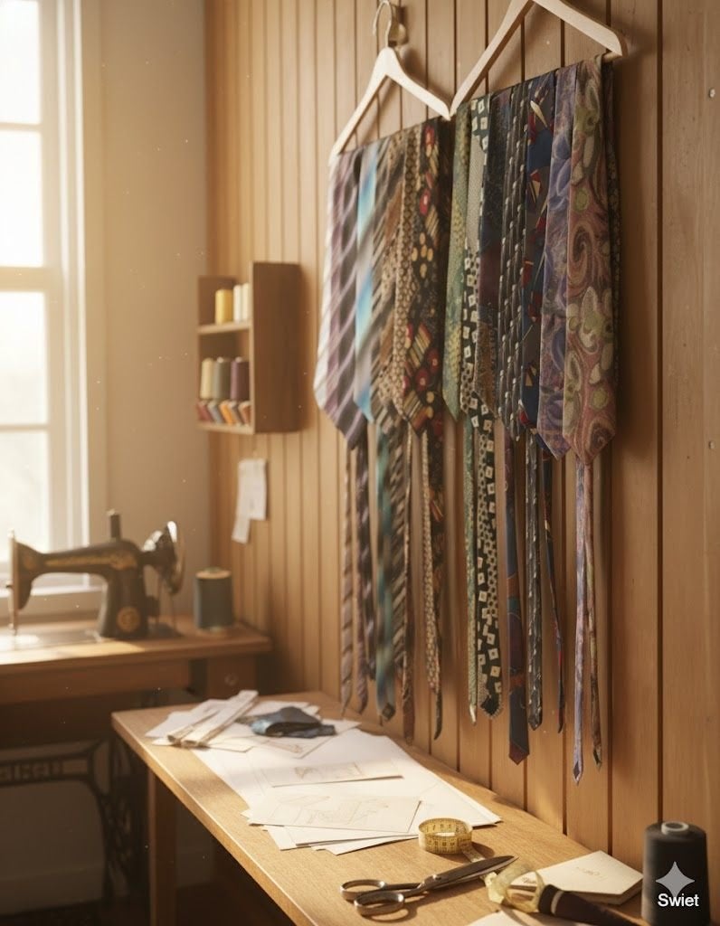 2274 Kavel vintage stropdassen mix retro prints swiet, Kleding | Heren, Ophalen of Verzenden, Zo goed als nieuw, Overige kleuren