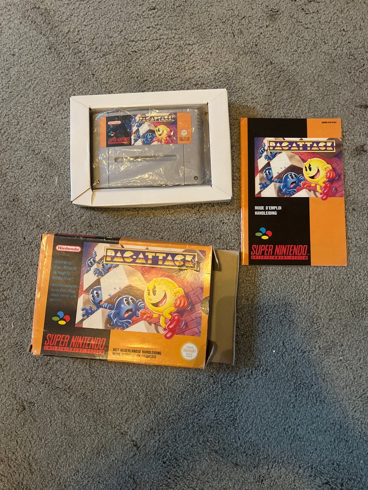 Pac-Attack - Super Nintendo (SNES) - Compleet in doos, Spelcomputers en Games, Games | Nintendo Super NES, Puzzel en Educatief