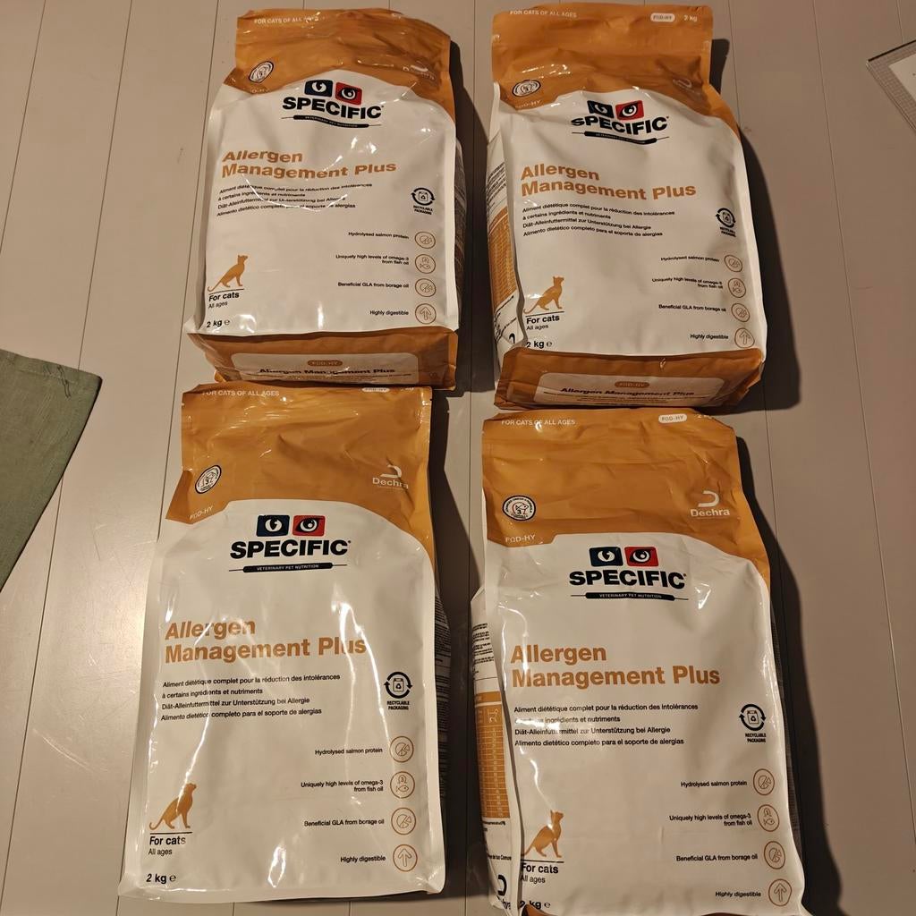 Kattenvoer 4x Hypoallergeen Specific Management Plus FOD-HY, Dieren en Toebehoren, Ophalen, Kat