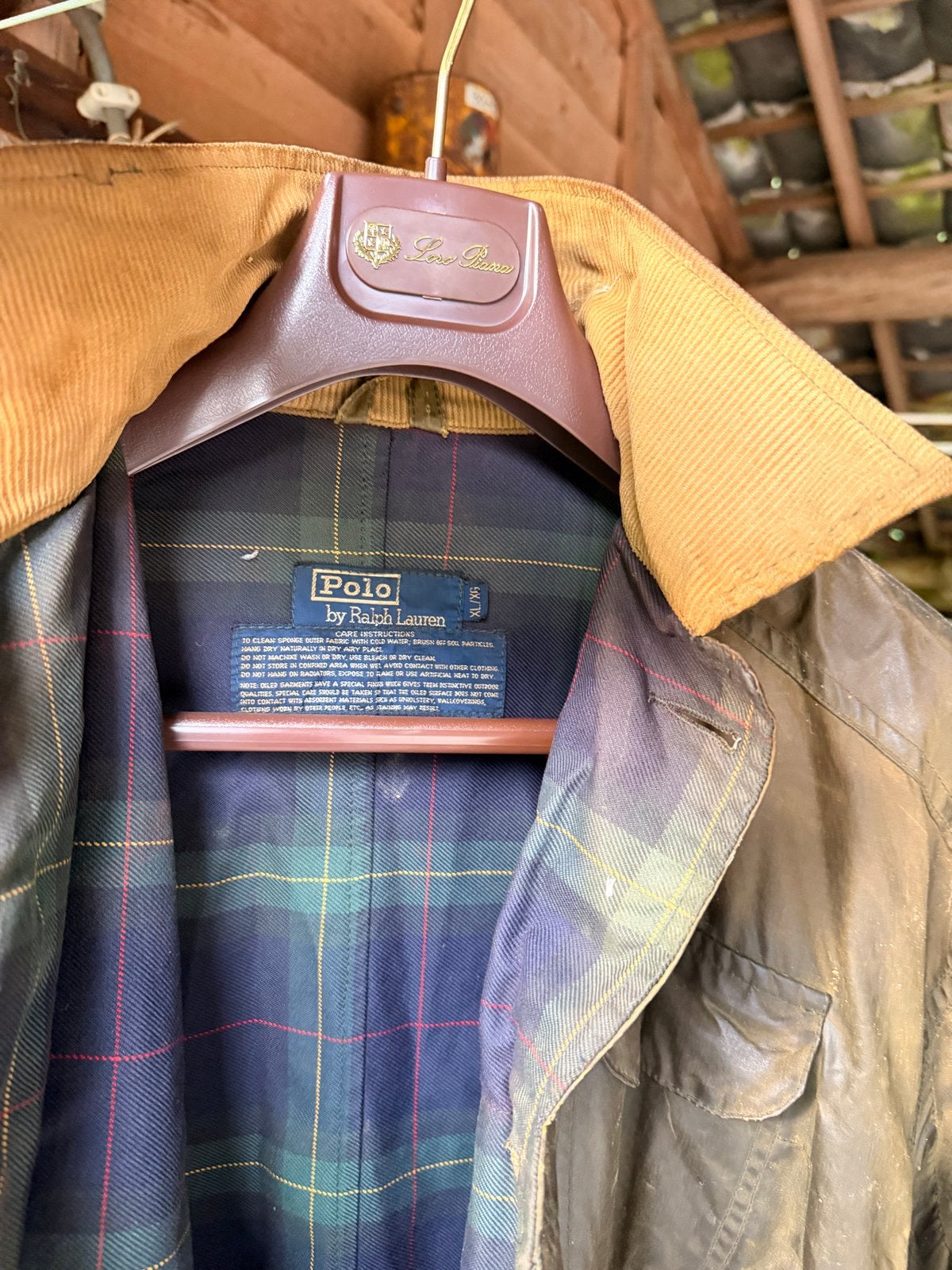 Polo Ralph Lauren waxed jas  - XL (gewoon large) - Groen, Ophalen, Gedragen, Maat 52/54 (L), Groen